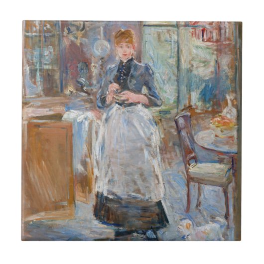 Berthe Morisot - Im Speisesaal Fliese (Vorderseite)