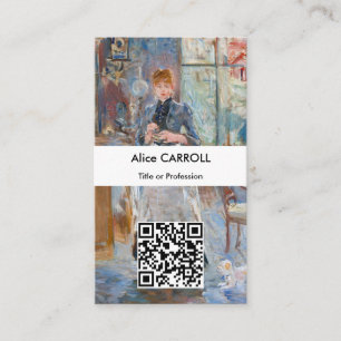 Berthe Morisot - Im Speisesaal - QR-Code Visitenkarte