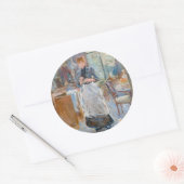 Berthe Morisot - Im Speisesaal Runder Aufkleber (Umschlag)