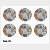 Berthe Morisot - Im Speisesaal Runder Aufkleber (Blatt)