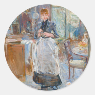 Berthe Morisot - Im Speisesaal Runder Aufkleber