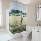 Berthe Morisot - Im Wheatfield bei Gennevillier Duschvorhang (Beispiel)