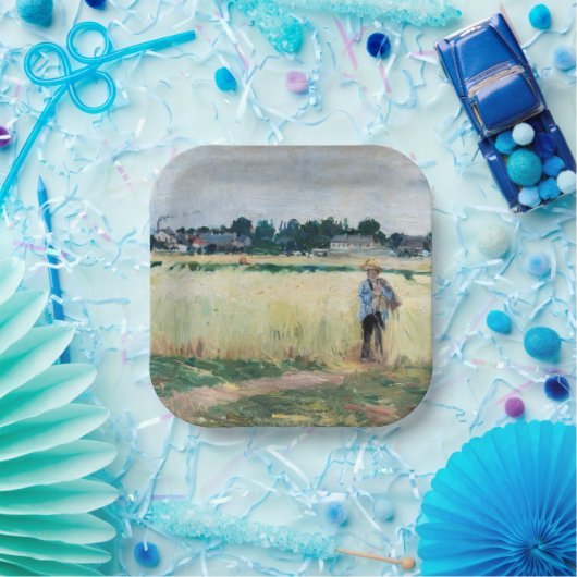 Berthe Morisot - Im Wheatfield bei Gennevillier Pappteller (Party)