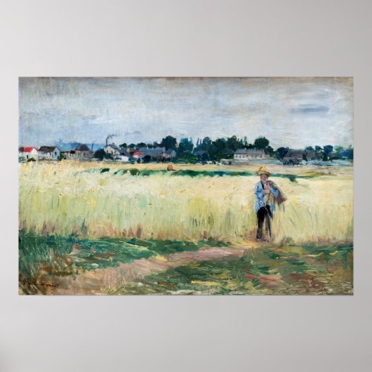 Berthe Morisot - Im Wheatfield bei Gennevillier Poster (Vorne)