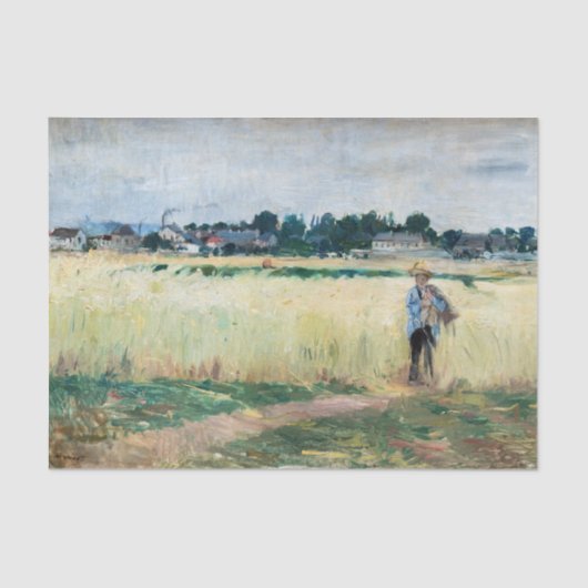 Berthe Morisot - Im Wheatfield bei Gennevillier Seidenpapier (Vorderseite)