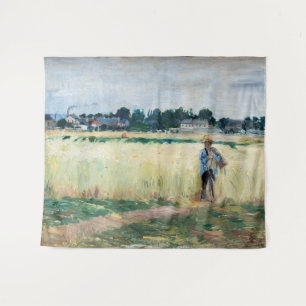 Berthe Morisot - Im Wheatfield bei Gennevillier Wandteppich