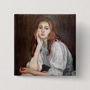 Berthe Morisot - Julie Daydreaming Button