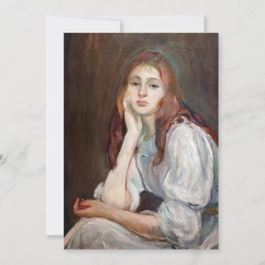 Berthe Morisot - Julie Daydreaming Einladung (Vorderseite)