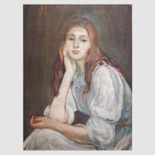 Berthe Morisot - Julie Daydreaming Seidenpapier