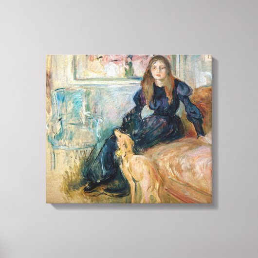 Berthe Morisot - Julie und ihr Greyhound Laerte Leinwanddruck (Vorderseite)