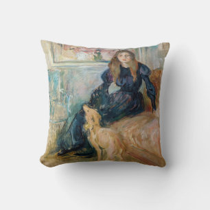 Berthe Morisot - Julie und ihre Windhündin Laerte Kissen