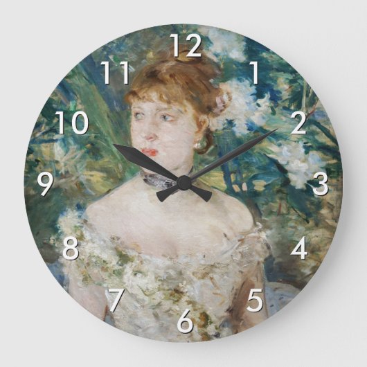 Berthe Morisot - Junge Frau in einem Baseball Große Wanduhr (Vorderseite)