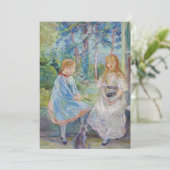 Berthe Morisot - Junge Mädchen am Fenster Dankeskarte (Stehend Vorderseite)