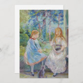 Berthe Morisot - Junge Mädchen am Fenster Dankeskarte (Vorne/Hinten)