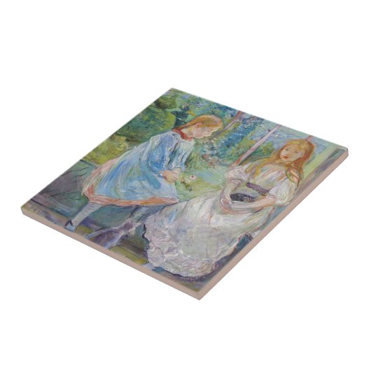 Berthe Morisot - Junge Mädchen am Fenster Fliese (Seite)