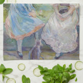 Berthe Morisot - Junge Mädchen am Fenster Geschirrtuch (Gefaltet)