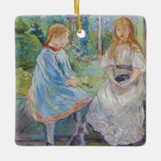 Berthe Morisot - Junge Mädchen am Fenster Keramikornament (Vorderseite)