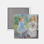 Berthe Morisot - Junge Mädchen am Fenster Magnet (Vorderseite/Rückseite)