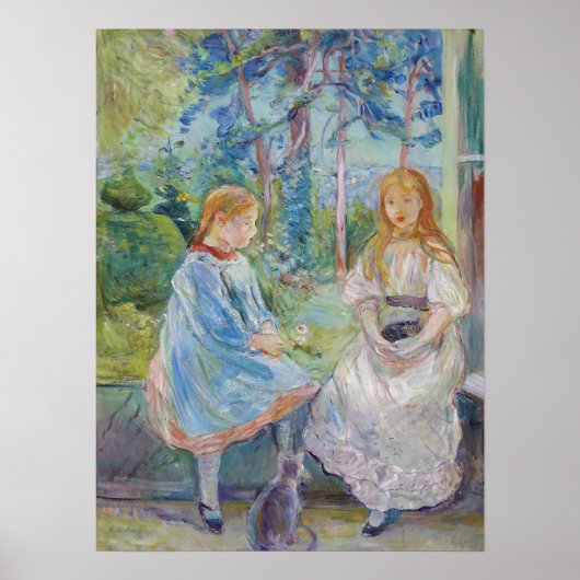 Berthe Morisot - Junge Mädchen am Fenster Poster (Vorne)