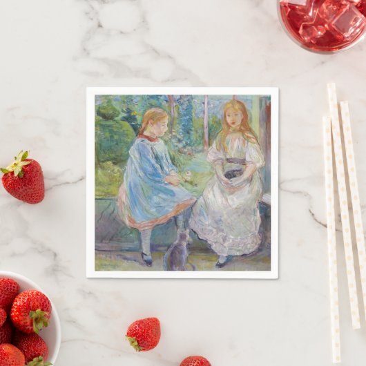 Berthe Morisot - Junge Mädchen am Fenster Serviette (Beispiel)