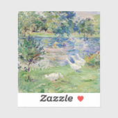 Berthe Morisot - Mädchen im Boot mit Gänsen Aufkleber (Blatt)