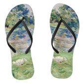 Berthe Morisot - Mädchen im Boot mit Gänsen Badesandalen (Fußbett)