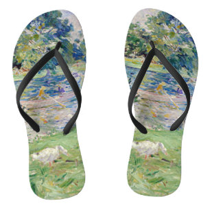 Berthe Morisot - Mädchen im Boot mit Gänsen Badesandalen