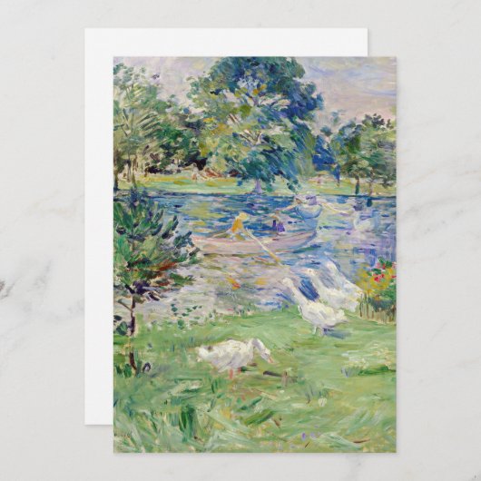 Berthe Morisot - Mädchen im Boot mit Gänsen Dankeskarte (Vorne/Hinten)