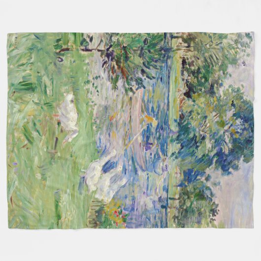 Berthe Morisot - Mädchen im Boot mit Gänsen Fleecedecke (Vorderseite (Horizontal))