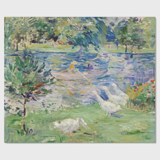 Berthe Morisot - Mädchen im Boot mit Gänsen Geschenkpapier (Flach)