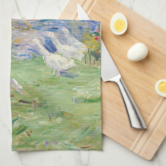 Berthe Morisot - Mädchen im Boot mit Gänsen Geschirrtuch (Viertel Falte)