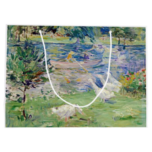 Berthe Morisot - Mädchen im Boot mit Gänsen Große Geschenktüte (Rückseite)