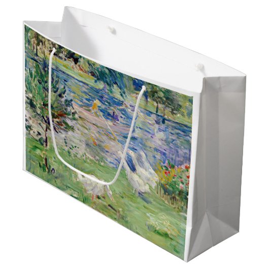 Berthe Morisot - Mädchen im Boot mit Gänsen Große Geschenktüte (Vorderseite Schrägansicht)