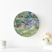 Berthe Morisot - Mädchen im Boot mit Gänsen Große Wanduhr (Zuhause)