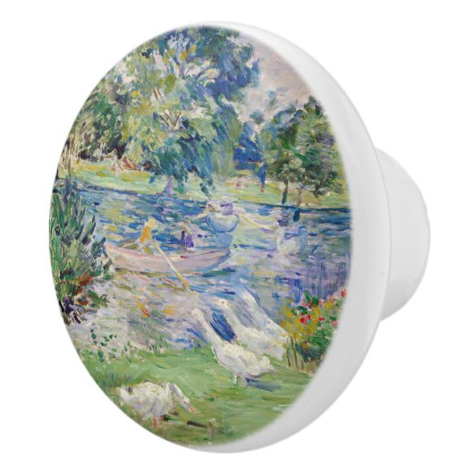 Berthe Morisot - Mädchen im Boot mit Gänsen Keramikknauf (Rechts)