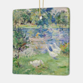 Berthe Morisot - Mädchen im Boot mit Gänsen Keramikornament (Links)