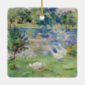 Berthe Morisot - Mädchen im Boot mit Gänsen Keramikornament (Rückseite)