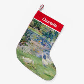 Berthe Morisot - Mädchen im Boot mit Gänsen Kleiner Weihnachtsstrumpf (Vorderansicht (hängend))