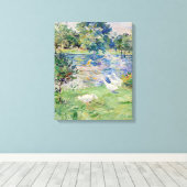 Berthe Morisot - Mädchen im Boot mit Gänsen Leinwanddruck (Insitu (Holzboden))