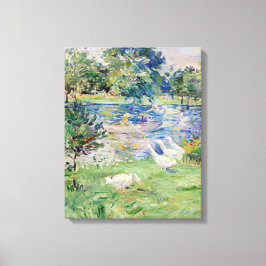 Berthe Morisot - Mädchen im Boot mit Gänsen Leinwanddruck