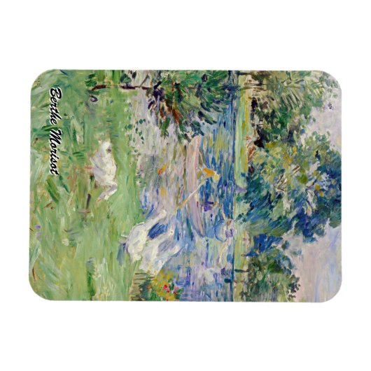 Berthe Morisot - Mädchen im Boot mit Gänsen Magnet (Horizontal)