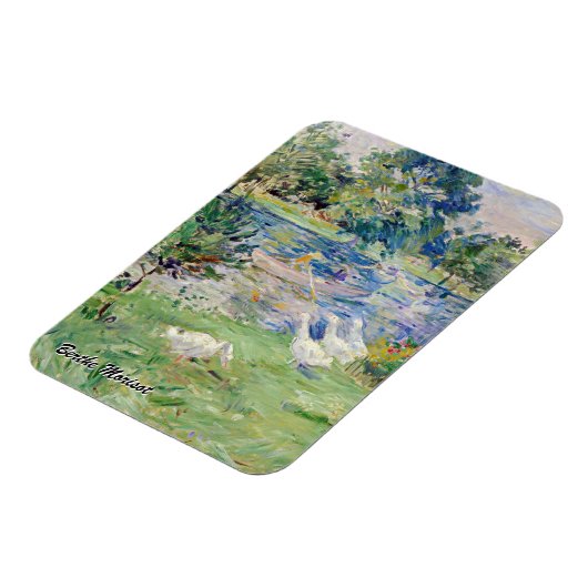 Berthe Morisot - Mädchen im Boot mit Gänsen Magnet (Linke Seite)