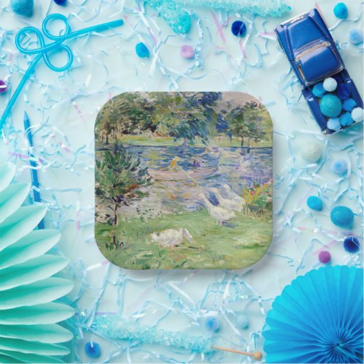 Berthe Morisot - Mädchen im Boot mit Gänsen Pappteller (Party)