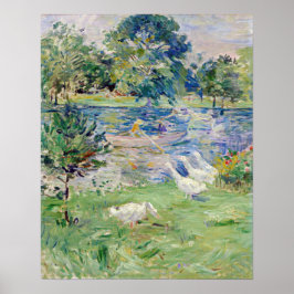 Berthe Morisot - Mädchen im Boot mit Gänsen Poster
