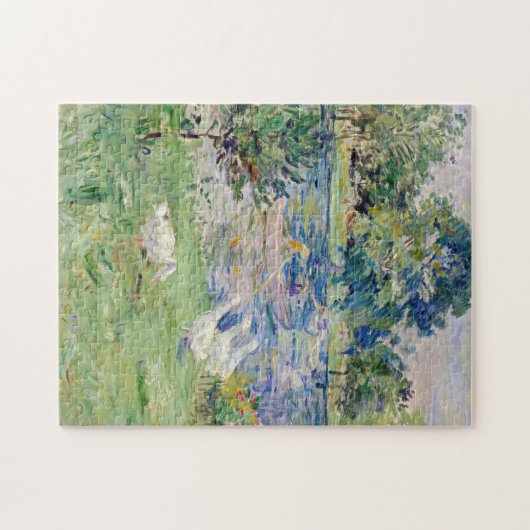 Berthe Morisot - Mädchen im Boot mit Gänsen Puzzle (Horizontal)