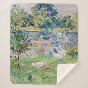 Berthe Morisot - Mädchen im Boot mit Gänsen Sherpadecke
