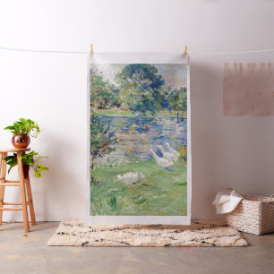 Berthe Morisot - Mädchen im Boot mit Gänsen Stoff