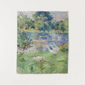 Berthe Morisot - Mädchen im Boot mit Gänsen Wandteppich (Vorderseite)