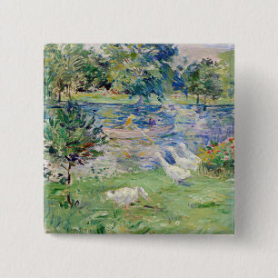 Berthe Morisot - Mädchen in einem Boot mit Gänsen Button
