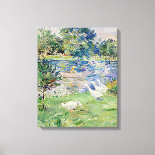 Berthe Morisot - Mädchen in einem Boot mit Gänsen Leinwanddruck